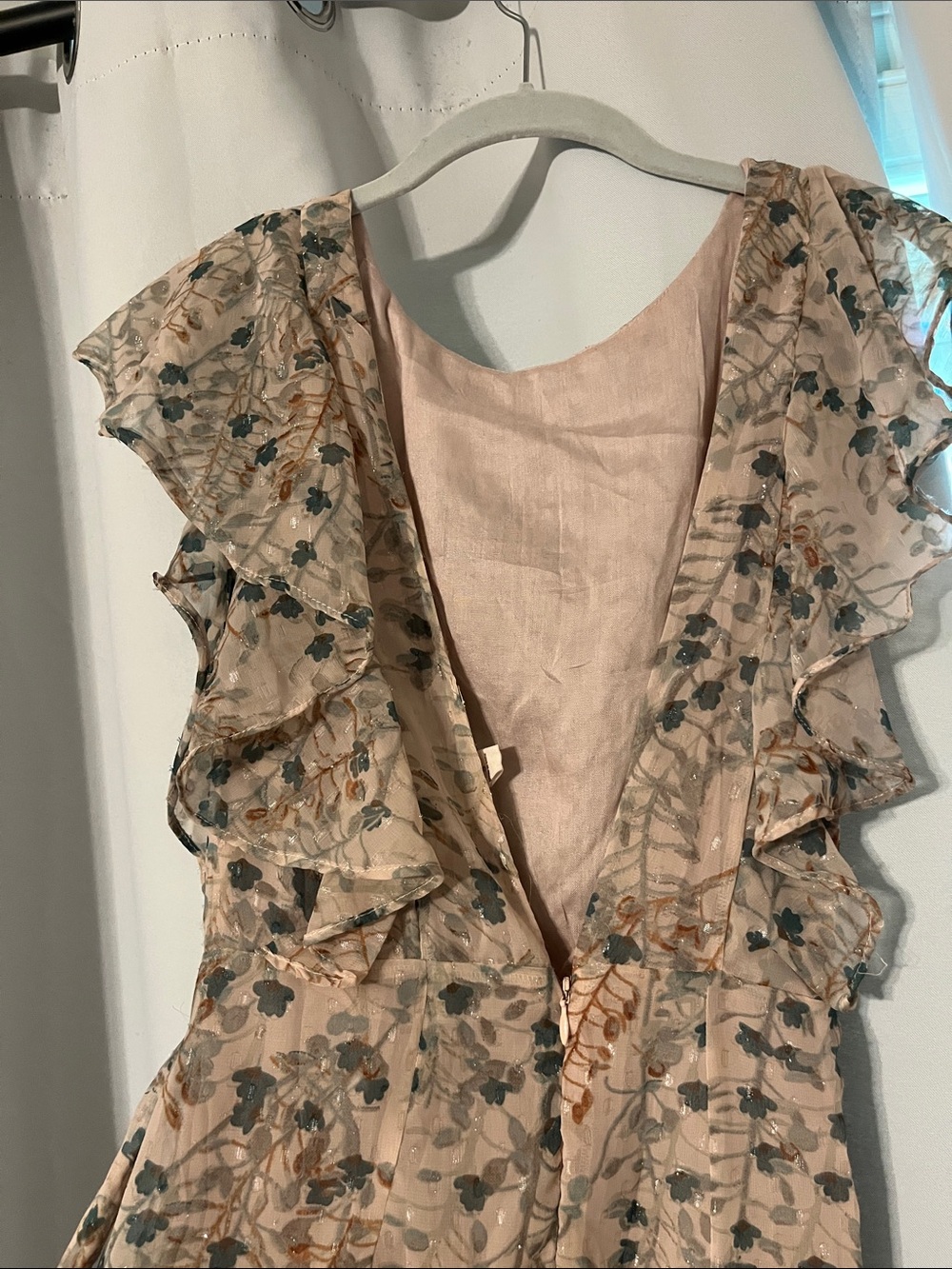 Chelsea & Violet Cream Floral Ruffle Midi Dress - Picture 2 of 5
